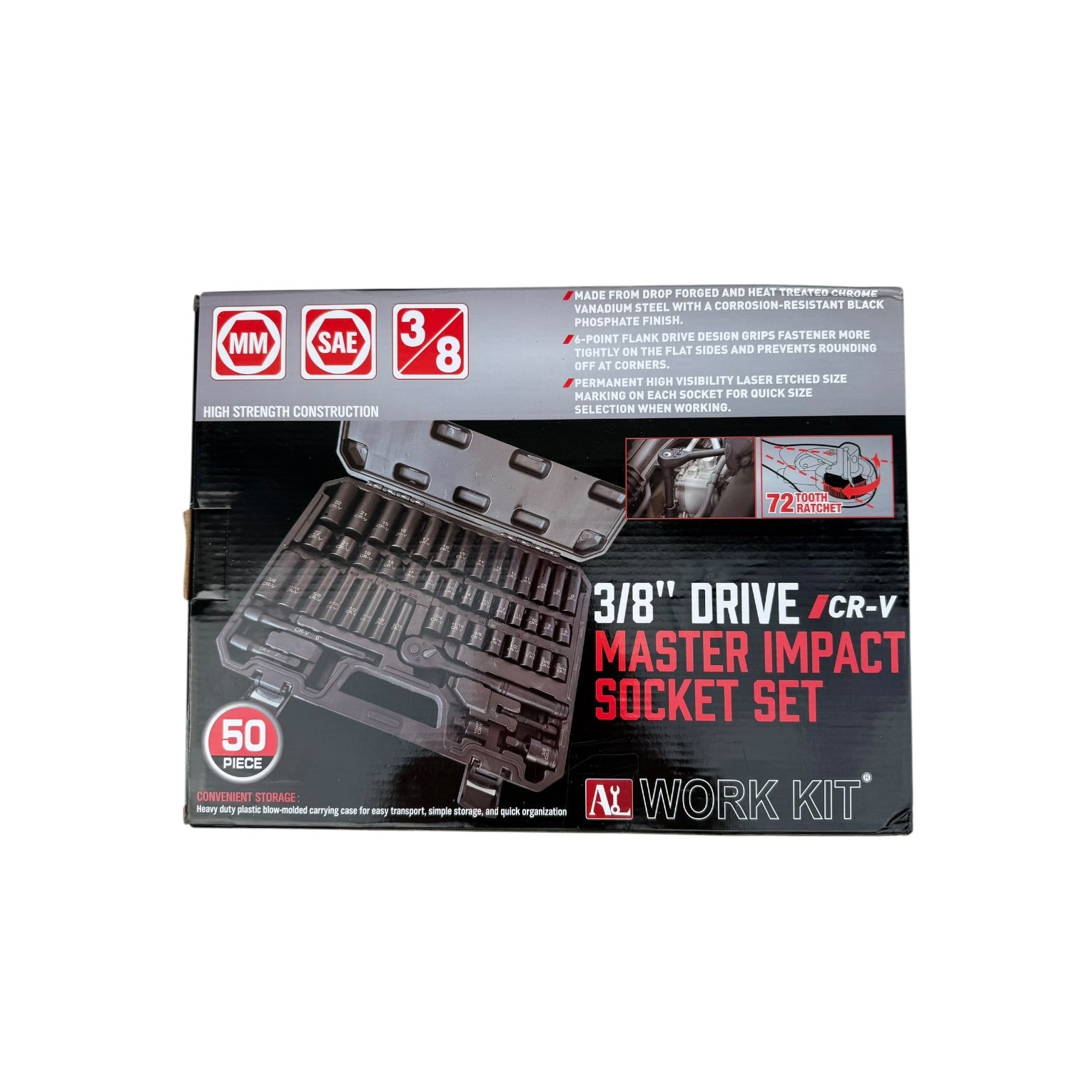 Heavy Duty 3/8" Drive Socket Set