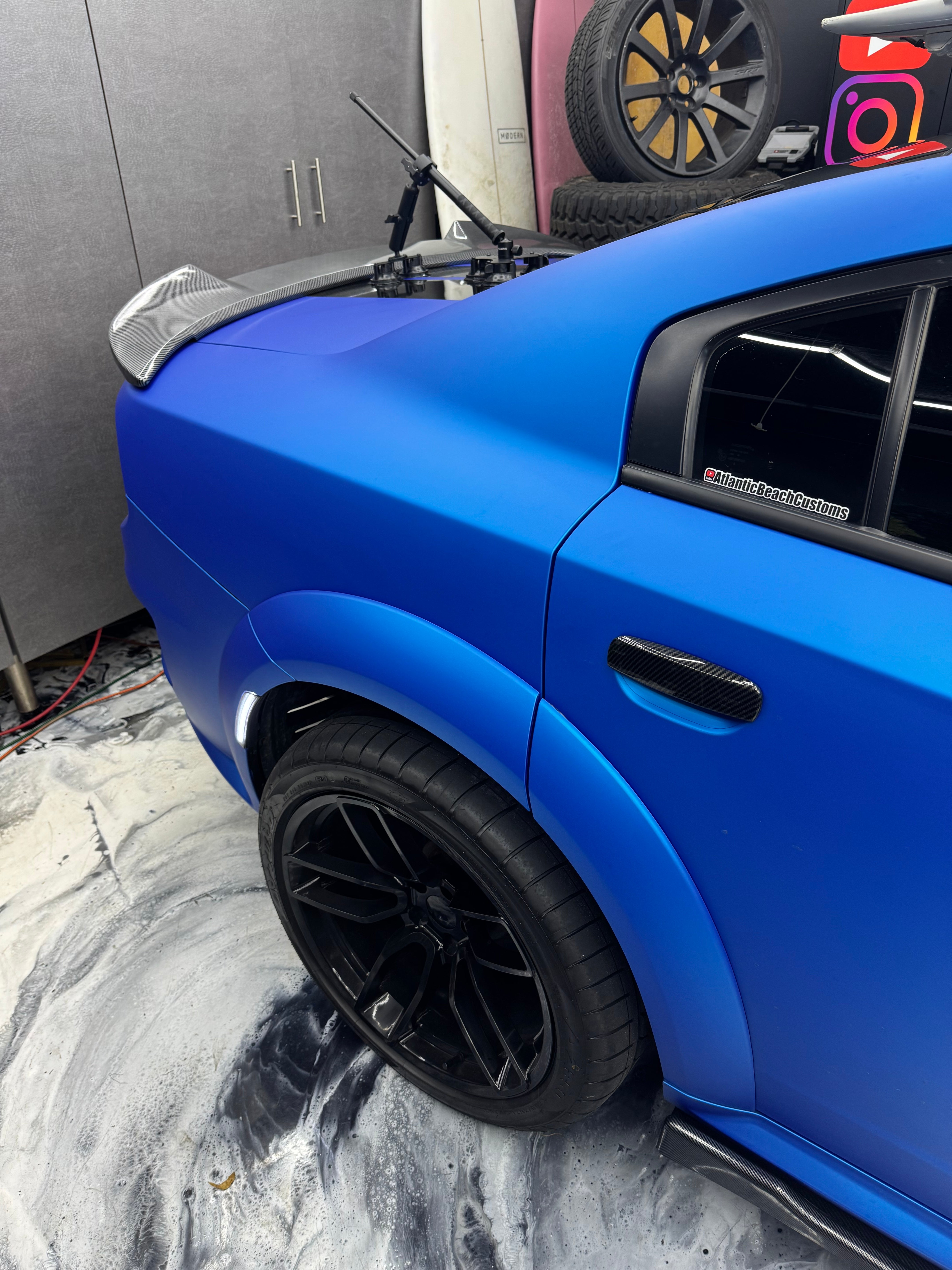 4x Carbon Dipped Exterior Door Handles Dodge Charger 2011-2023