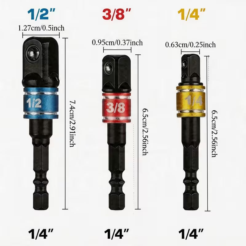 3 PCS Impact Socket Adapter Set