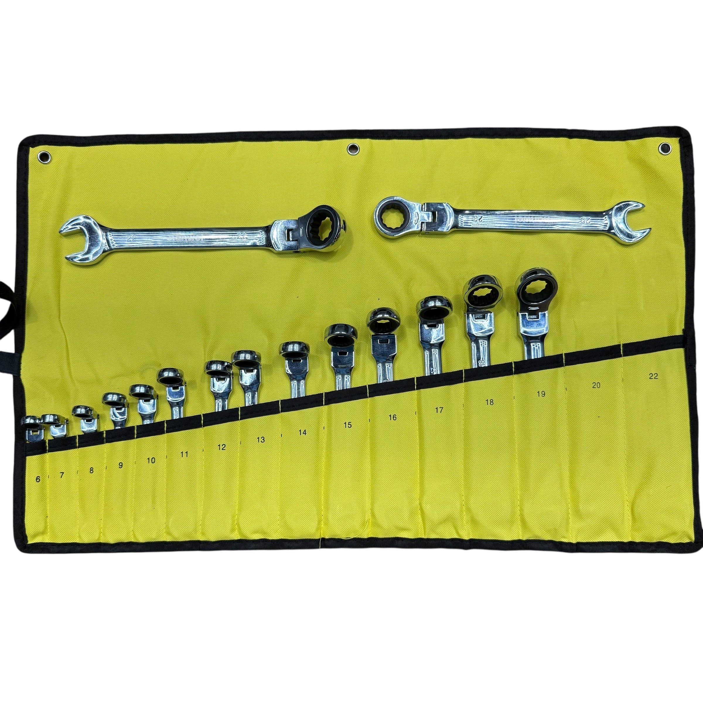 16 Pcs Double-ended Flexible Ratchet Wrench Set