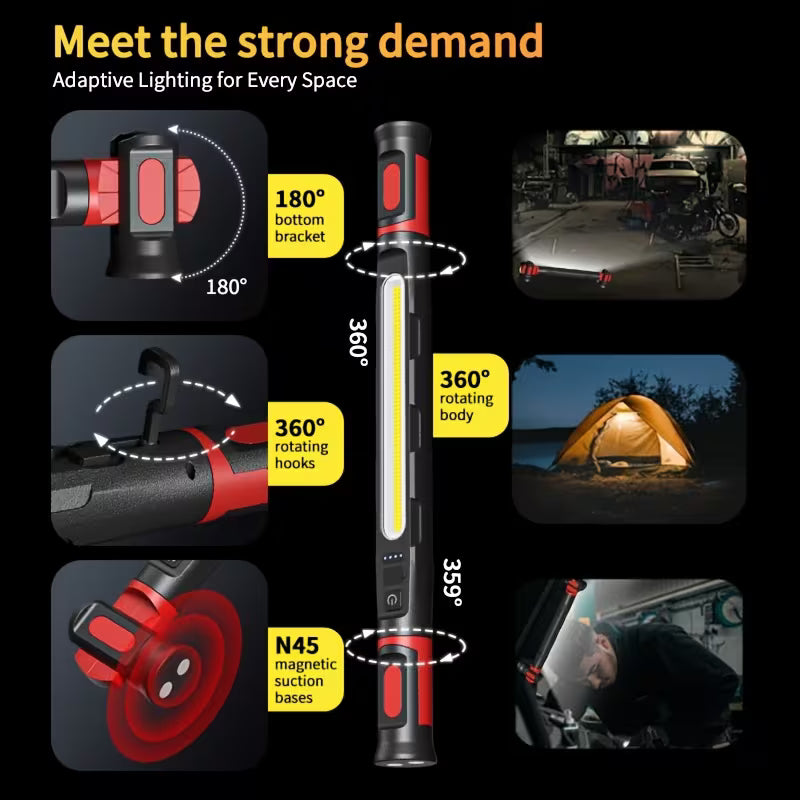 Rechargeable LED Work Light Strip with Magnetic Base