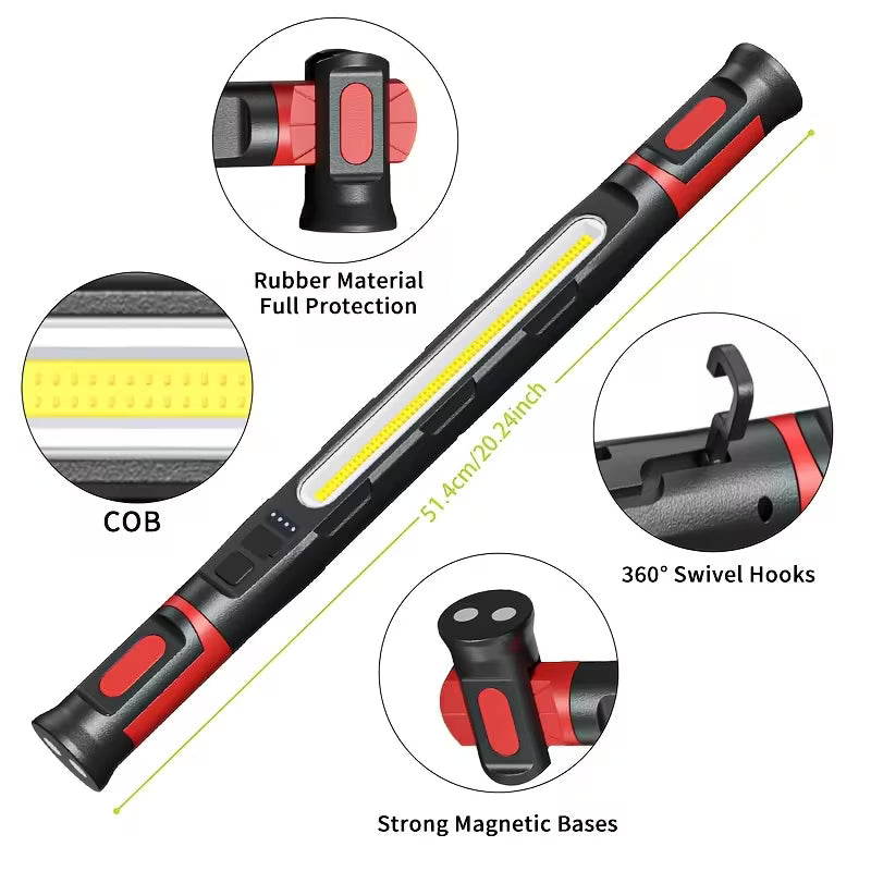 Rechargeable LED Work Light Strip with Magnetic Base