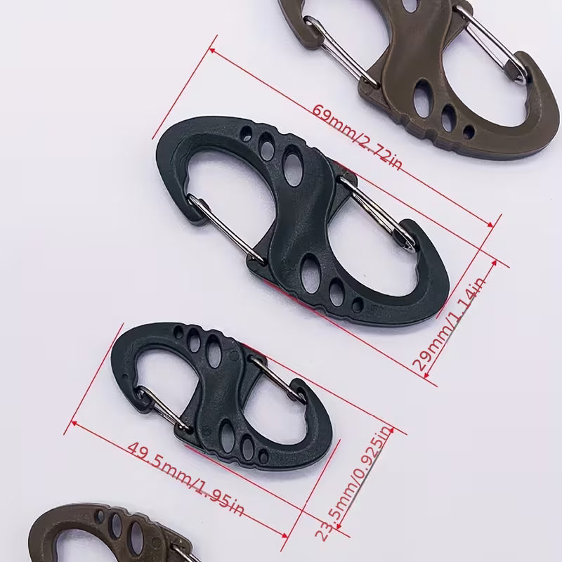 Compact Tactical Double S-Hook Keychain- 2:Pair