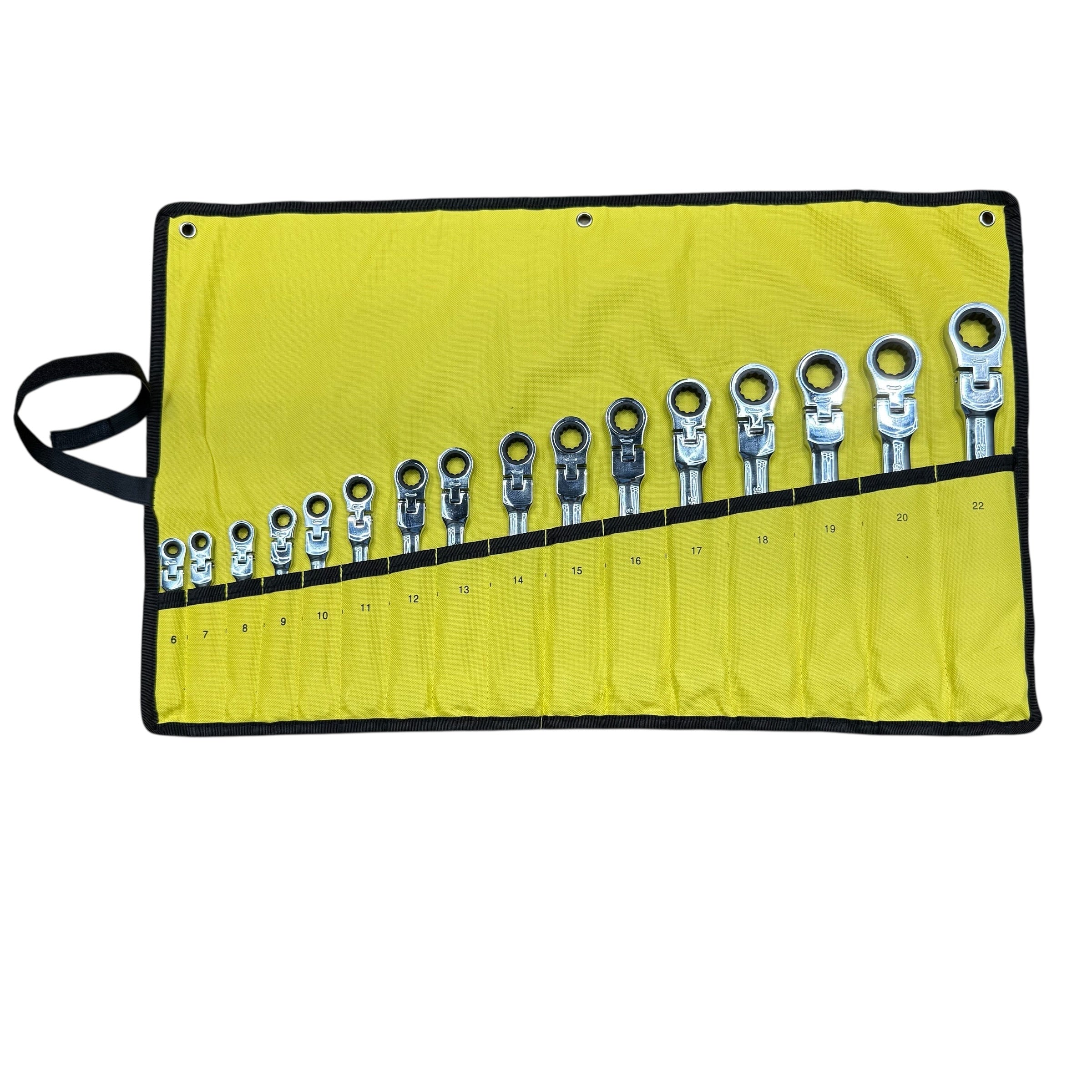16 Pcs Double-ended Flexible Ratchet Wrench Set