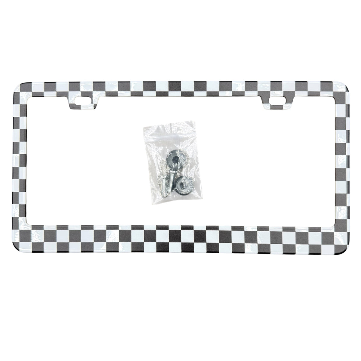 Checkered License Plate Frame