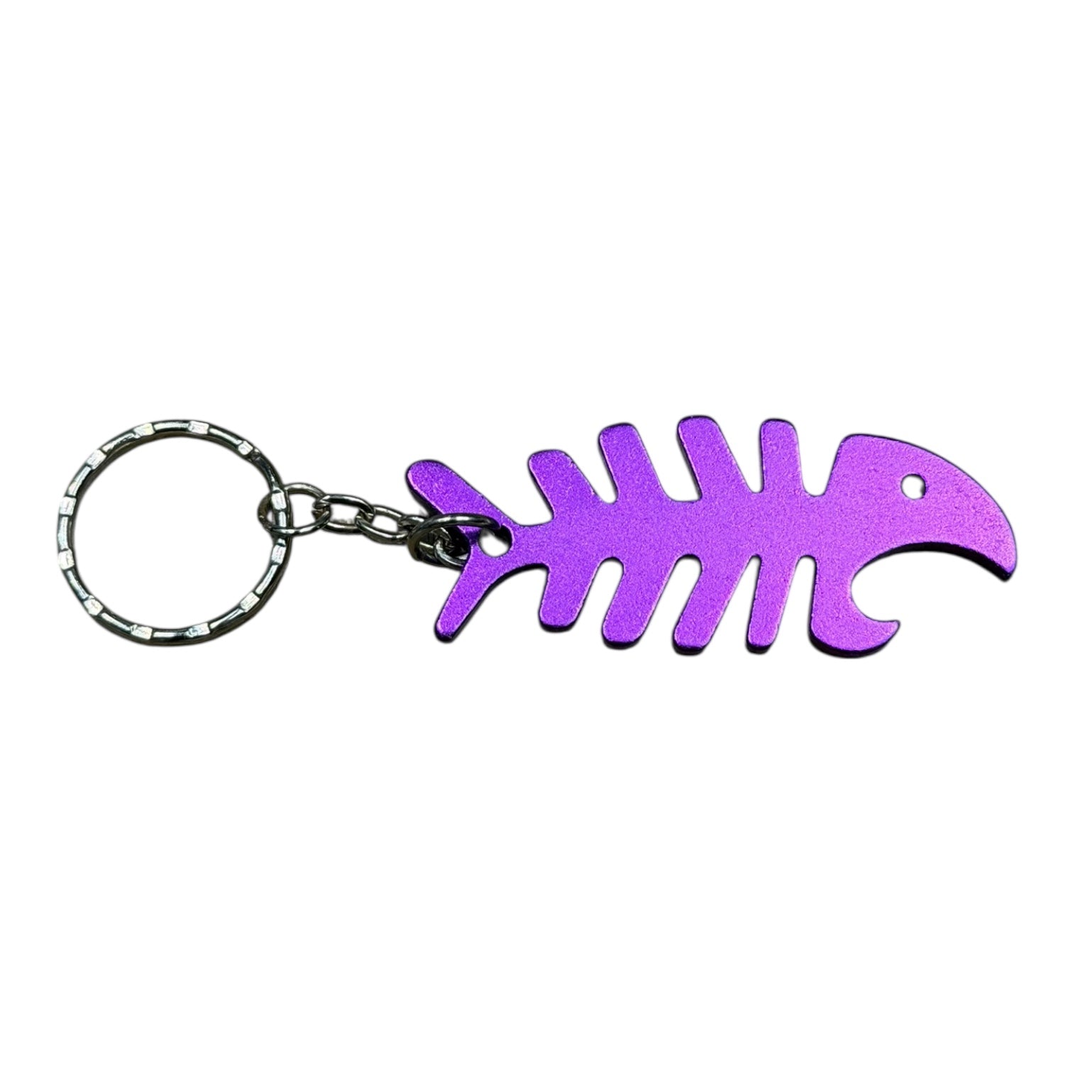 Purple Fish Bottle Opener Keychain
