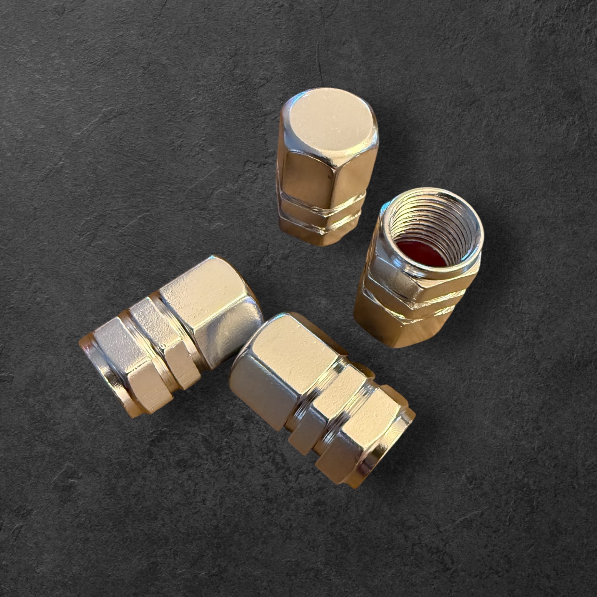 Silver Valve Stem Caps style 2