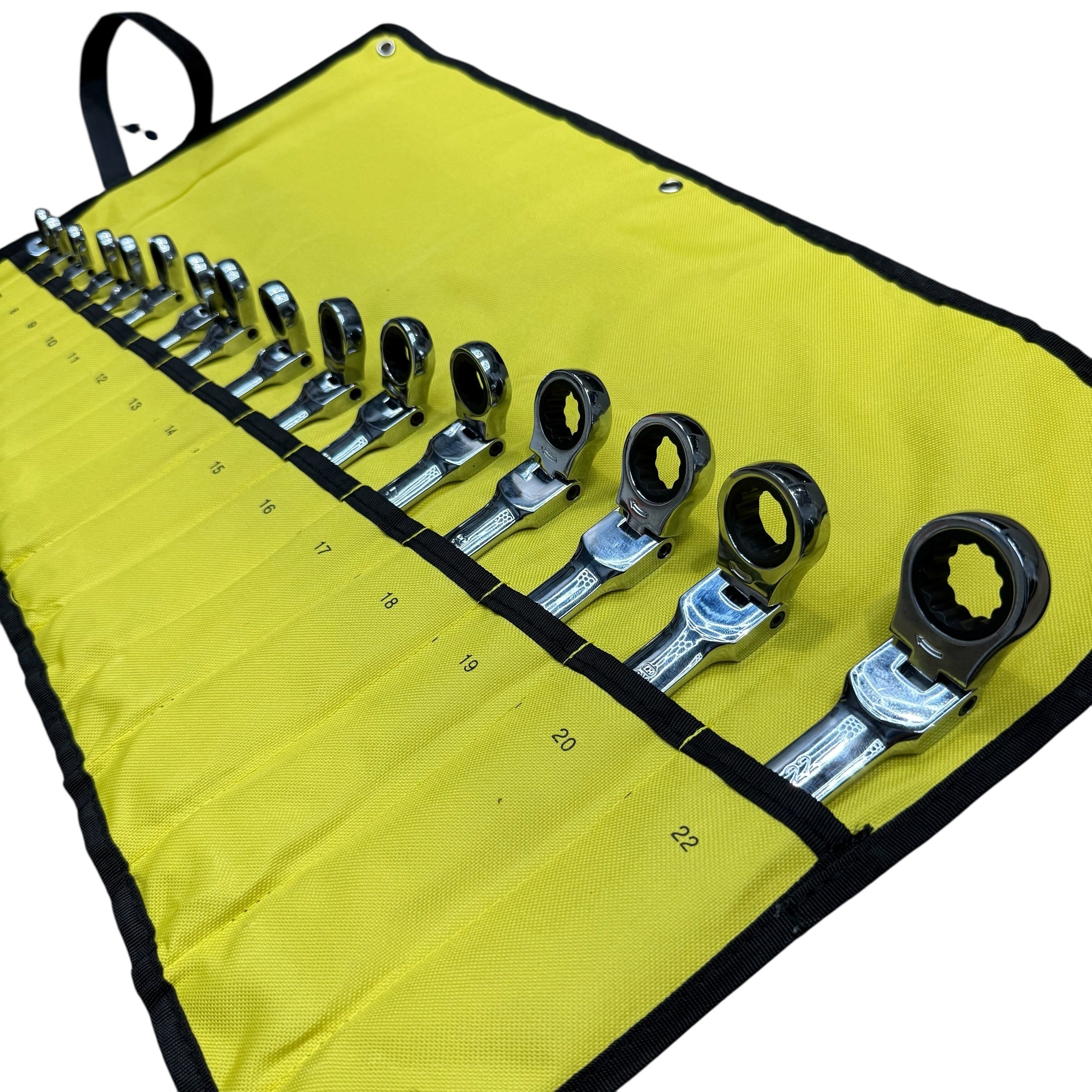 16 Pcs Double-ended Flexible Ratchet Wrench Set