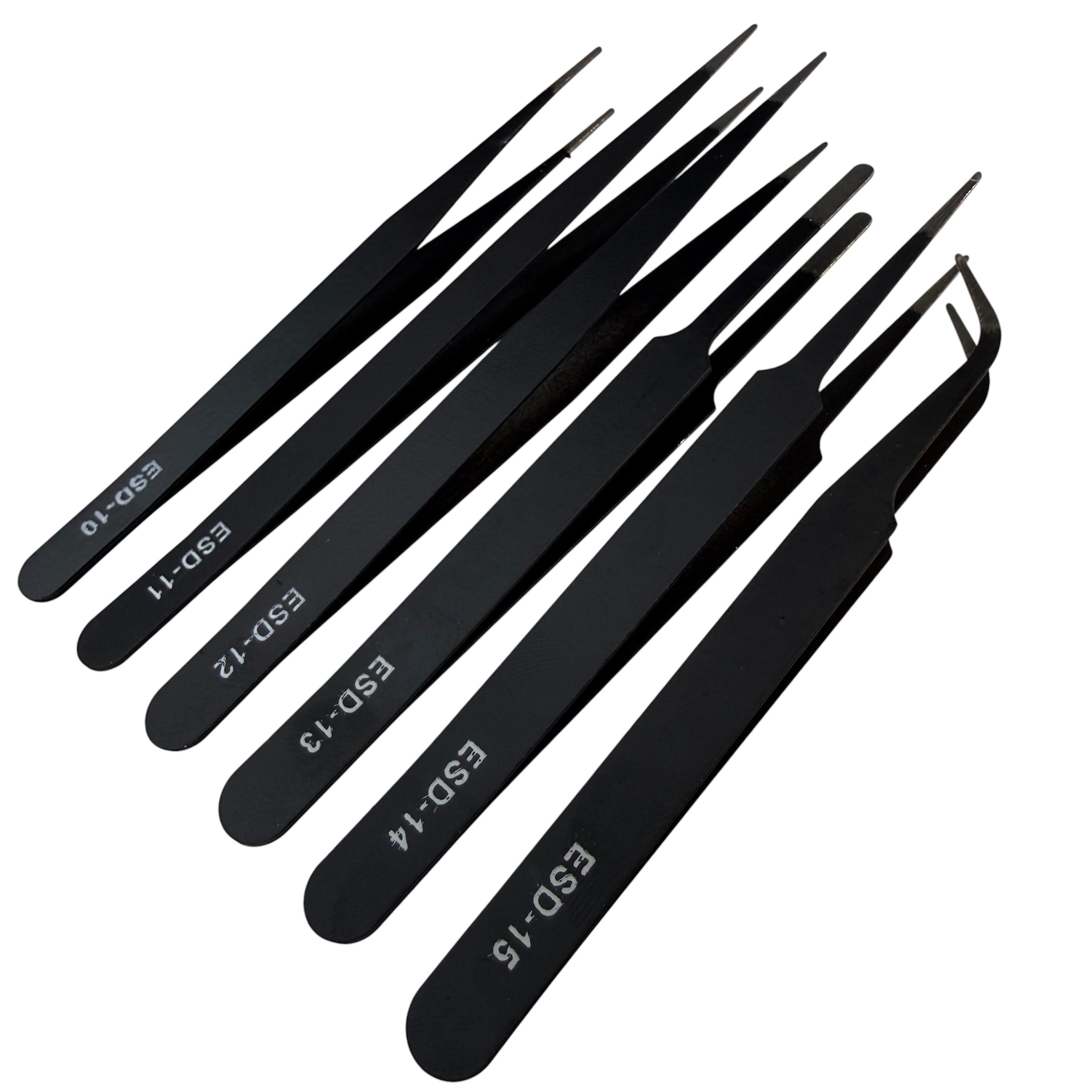 6 Piece Precision Tweezers Set-Anti ESD Stainless Steel