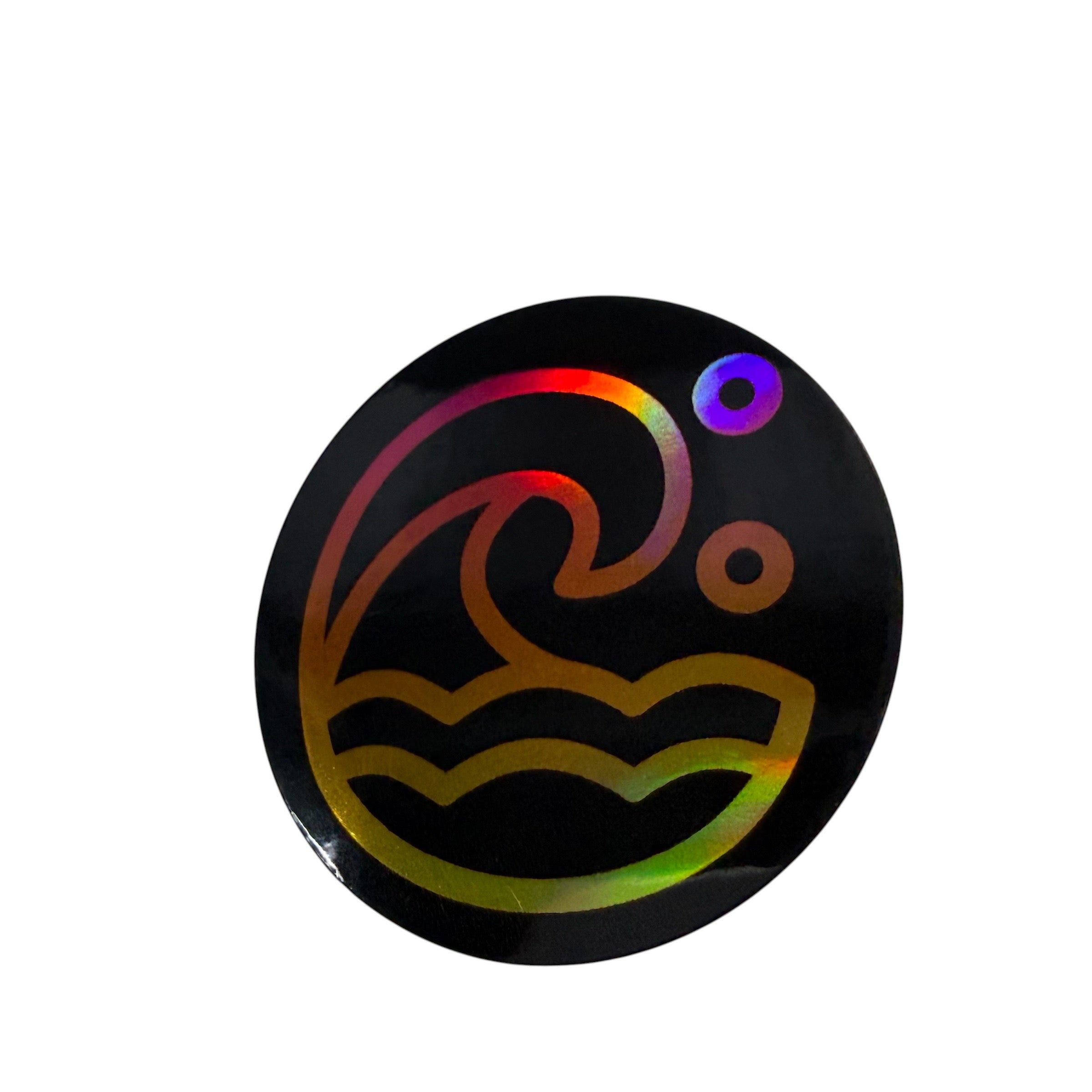 Holographic Sunset Wave Sticker