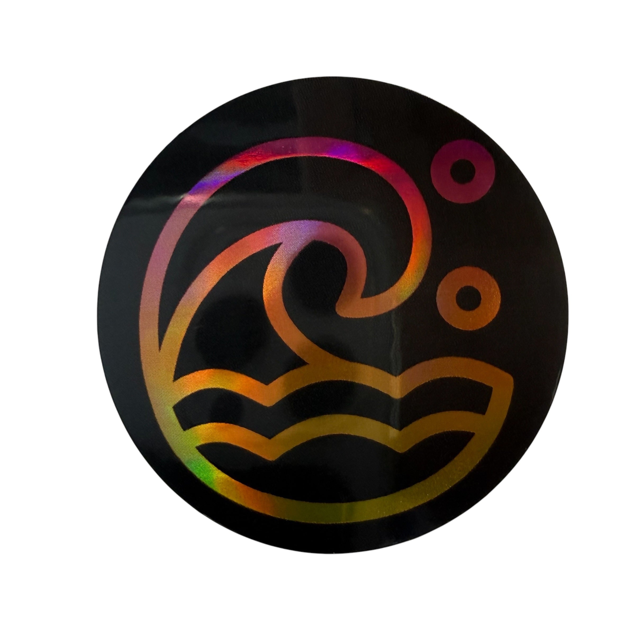 Holographic Sunset Wave Sticker