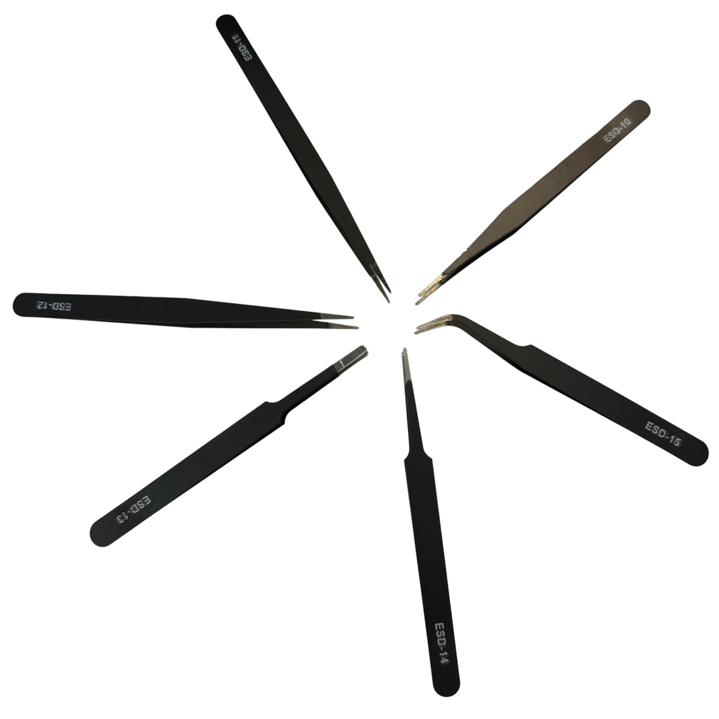 6 Piece Precision Tweezers Set-Anti ESD Stainless Steel