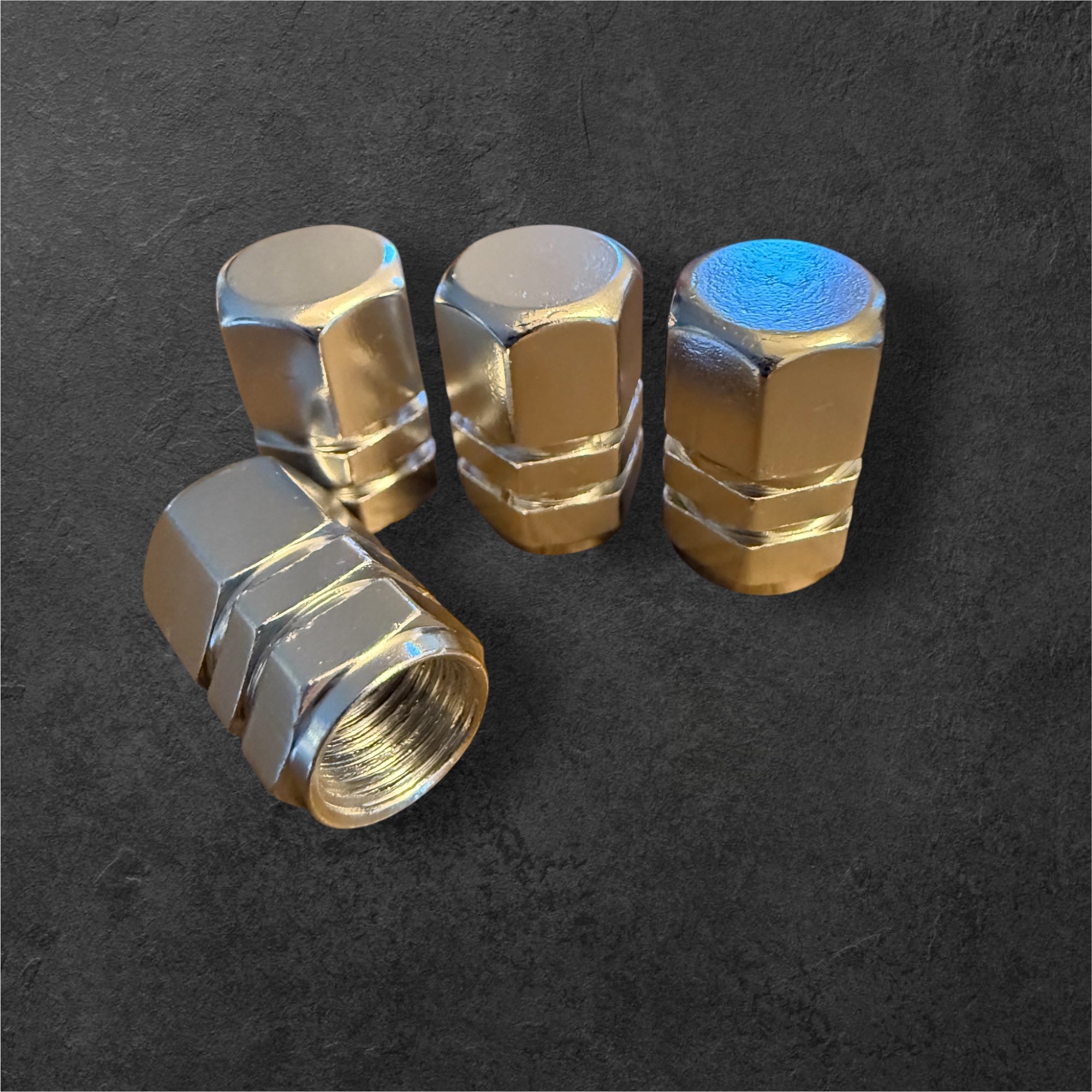 Silver Valve Stem Caps style 2