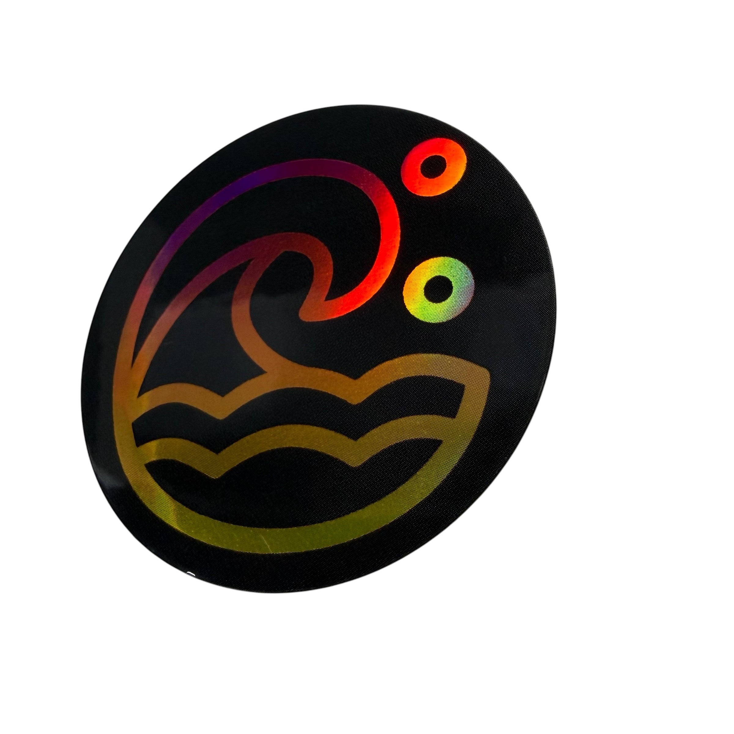 Holographic Sunset Wave Sticker