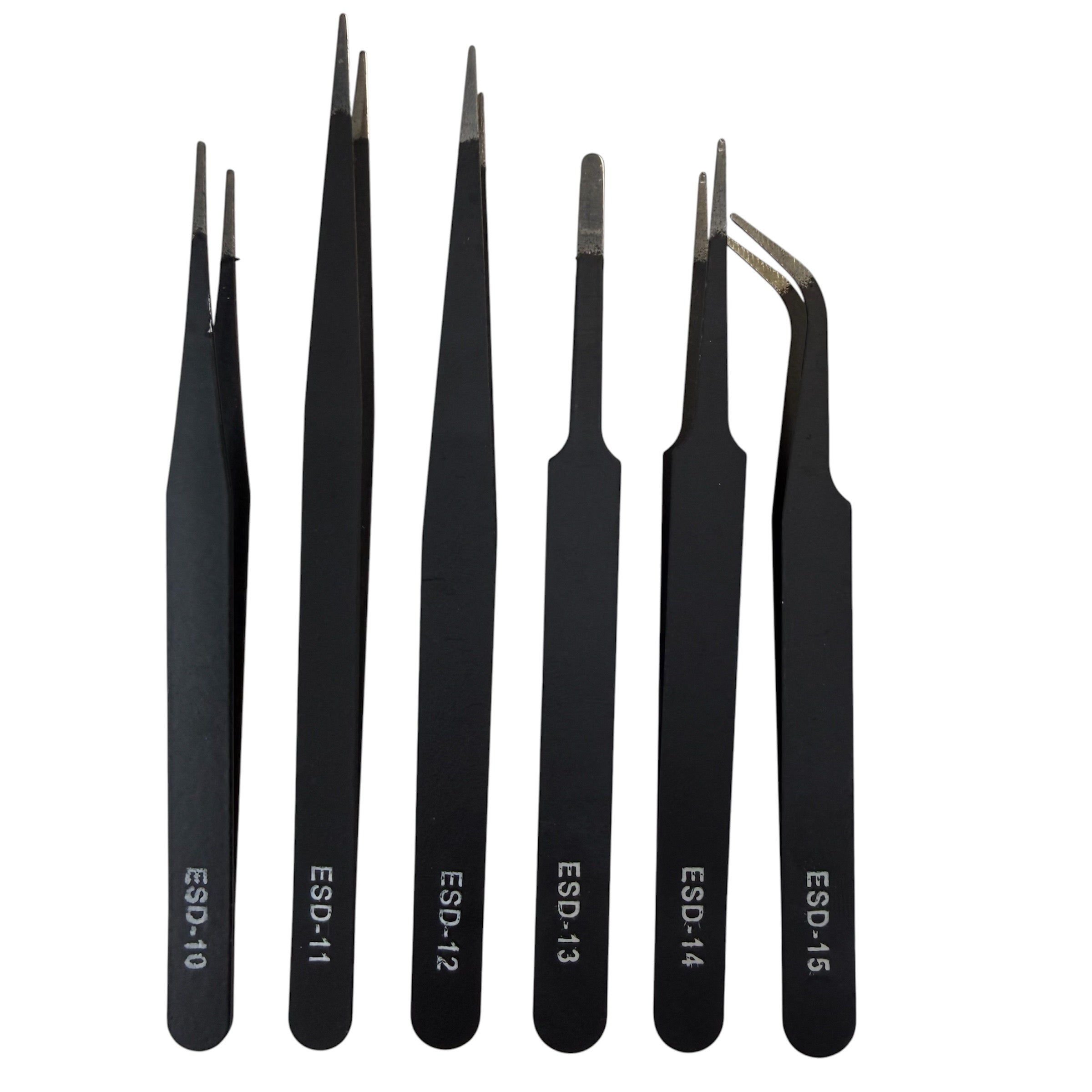6 Piece Precision Tweezers Set-Anti ESD Stainless Steel